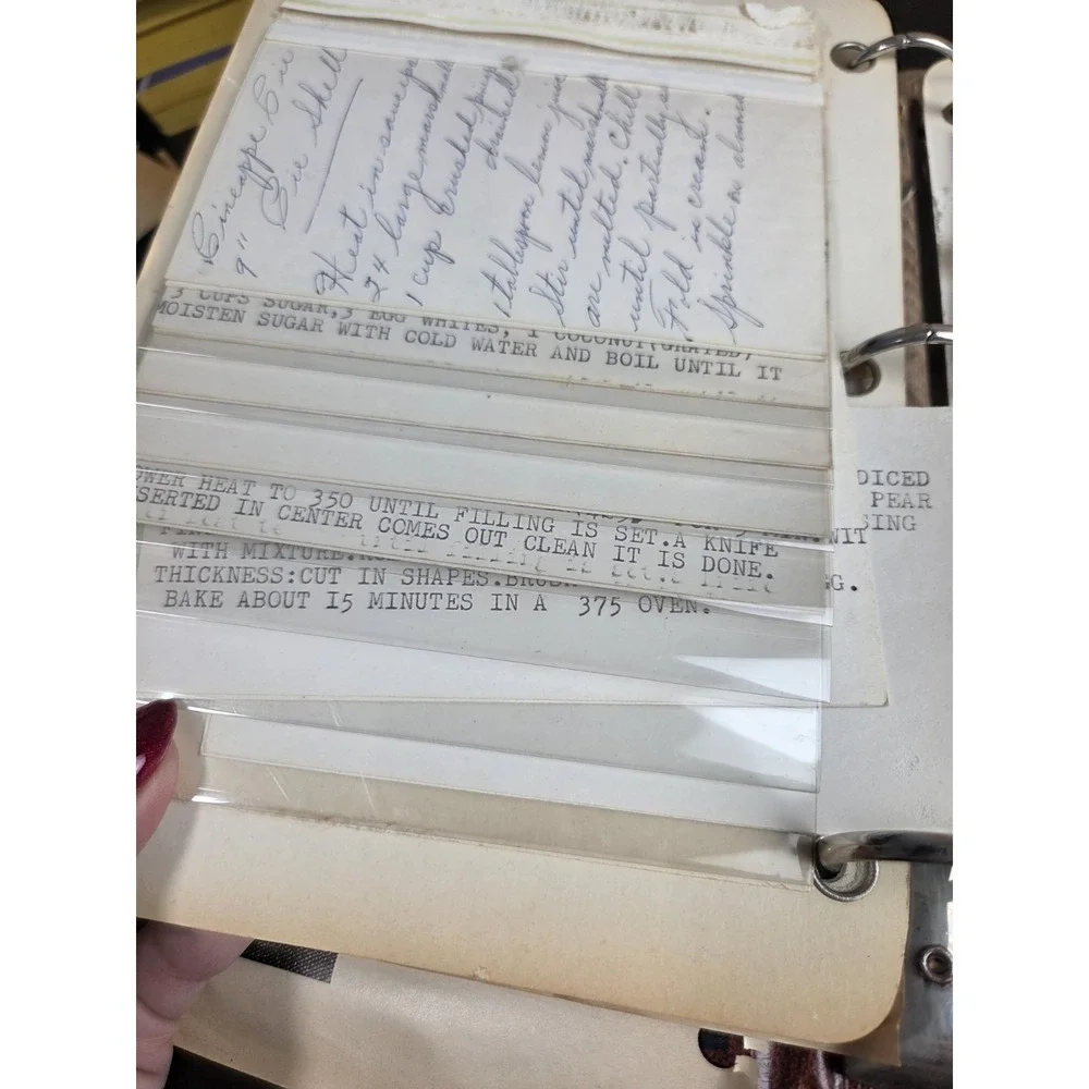 Estate Recipe Binder Handwritten Typed Cut Outs Etc.  Texas Based